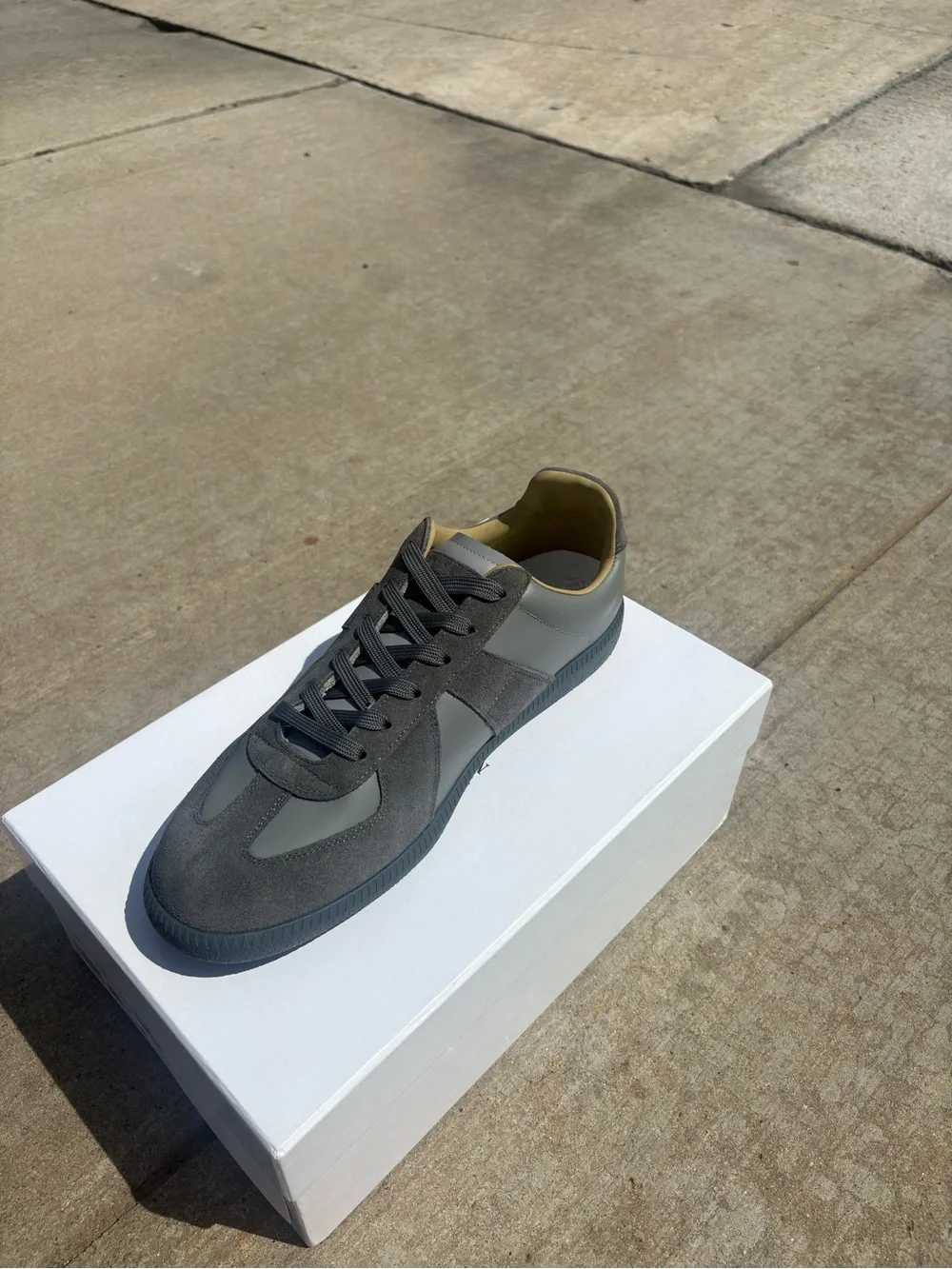 Maison Margiela Gray Suede & Leather Low-Top Sneaker